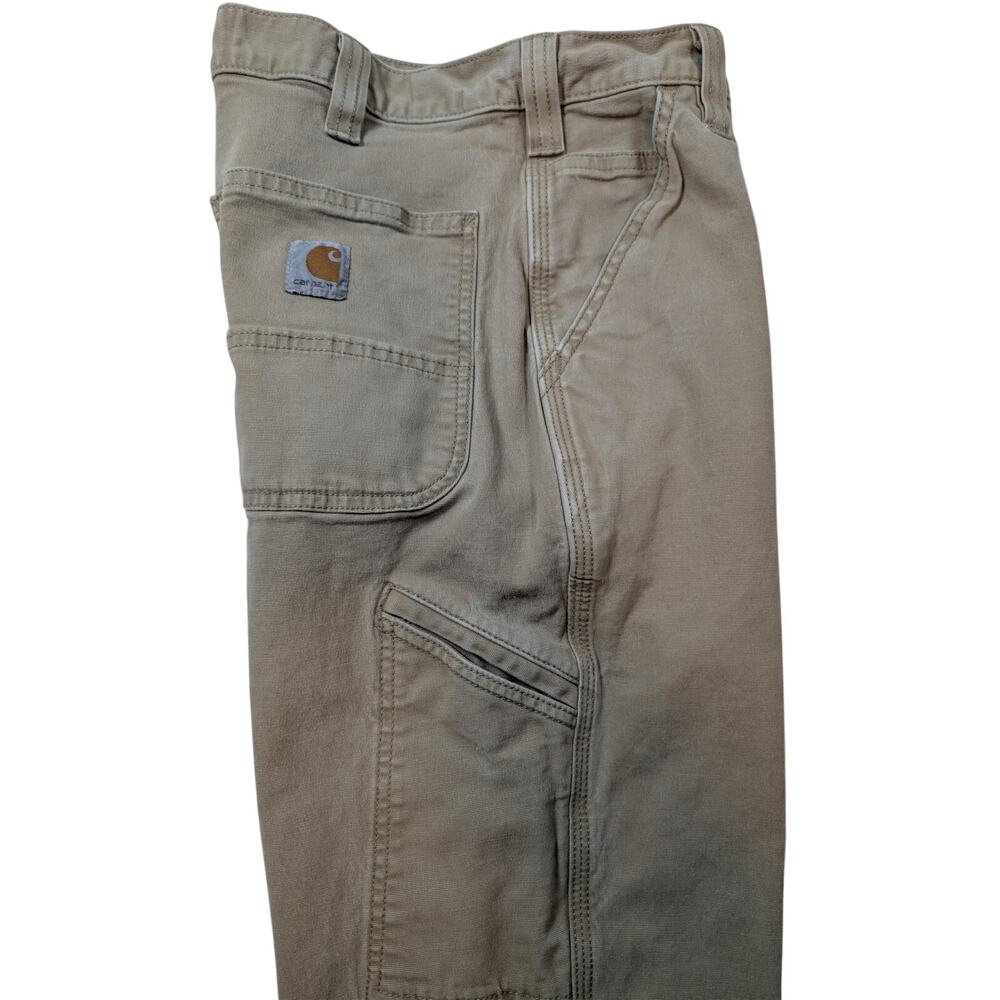 Men’s Work Pants Carhartt Duck Canvas Khaki Relaxed Fit Size 32x32 - Picture 7 of 7